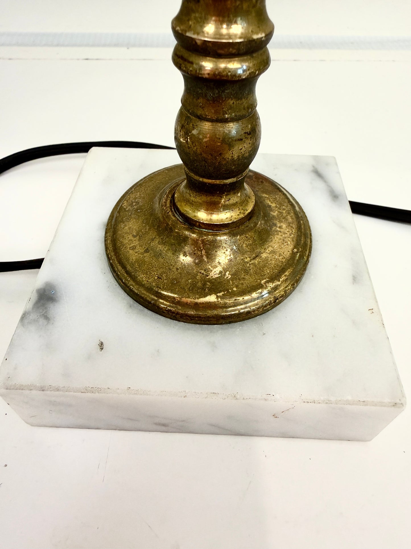 Vintage Hobnail and Brass Lamp
