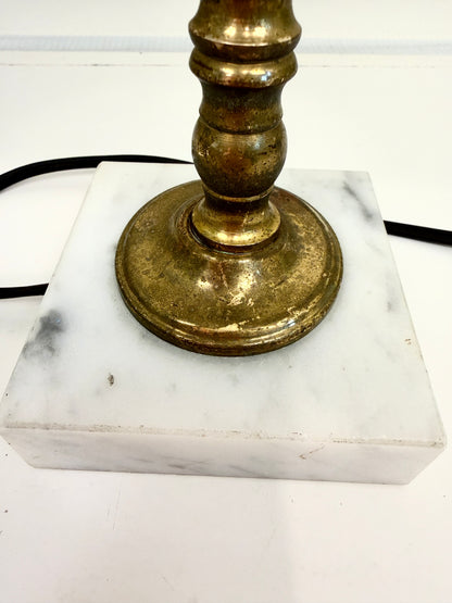 Vintage Hobnail and Brass Lamp