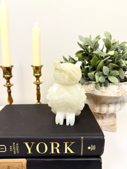 Vintage Onyx Owl Figurine