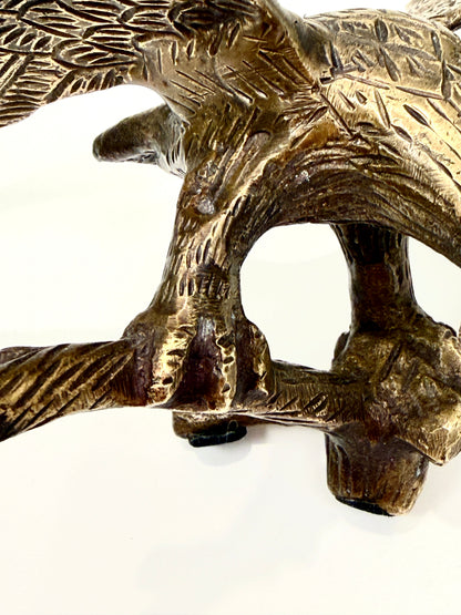 Vintage Brass Eagle on Branch