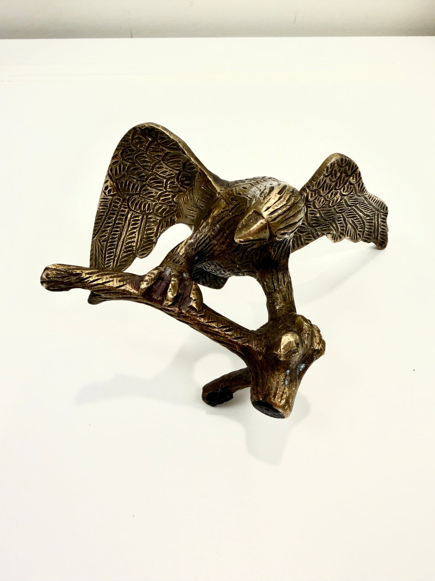 Vintage Brass Eagle on Branch
