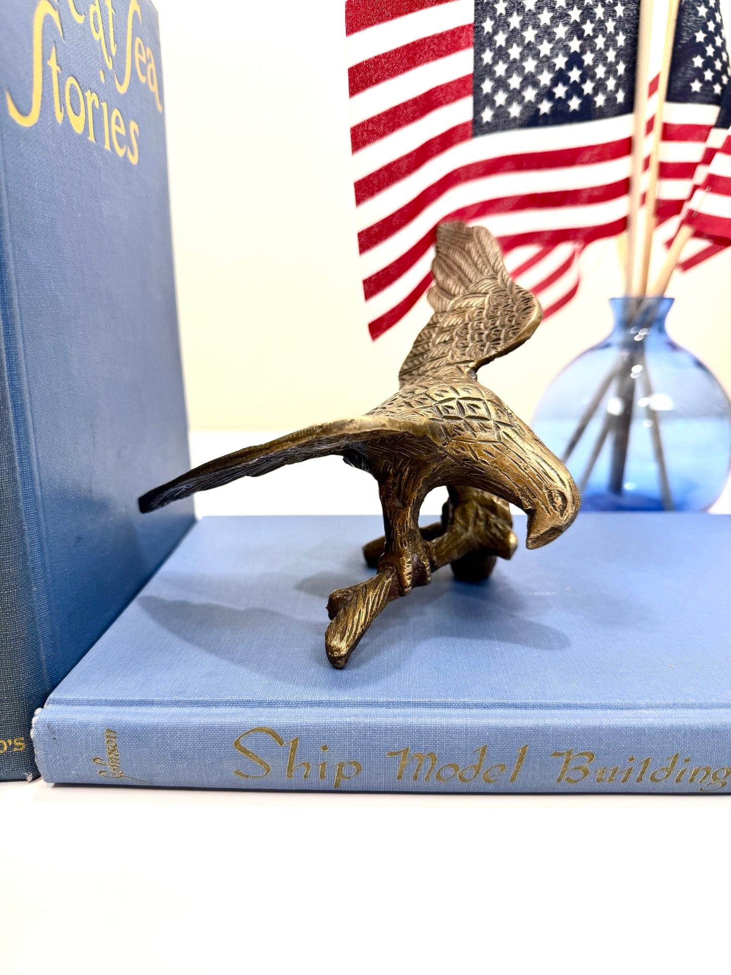 Vintage Brass Eagle on Branch