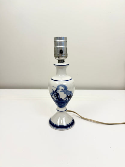 Blue and White Vintage Delft Lamp