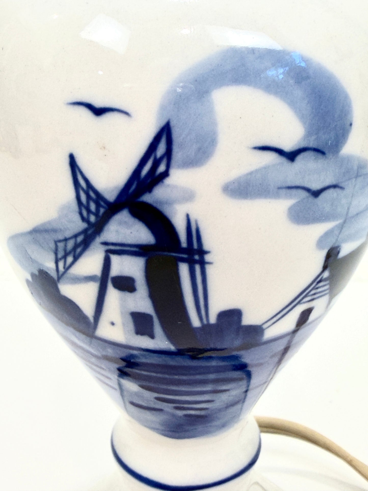 Blue and White Vintage Delft Lamp