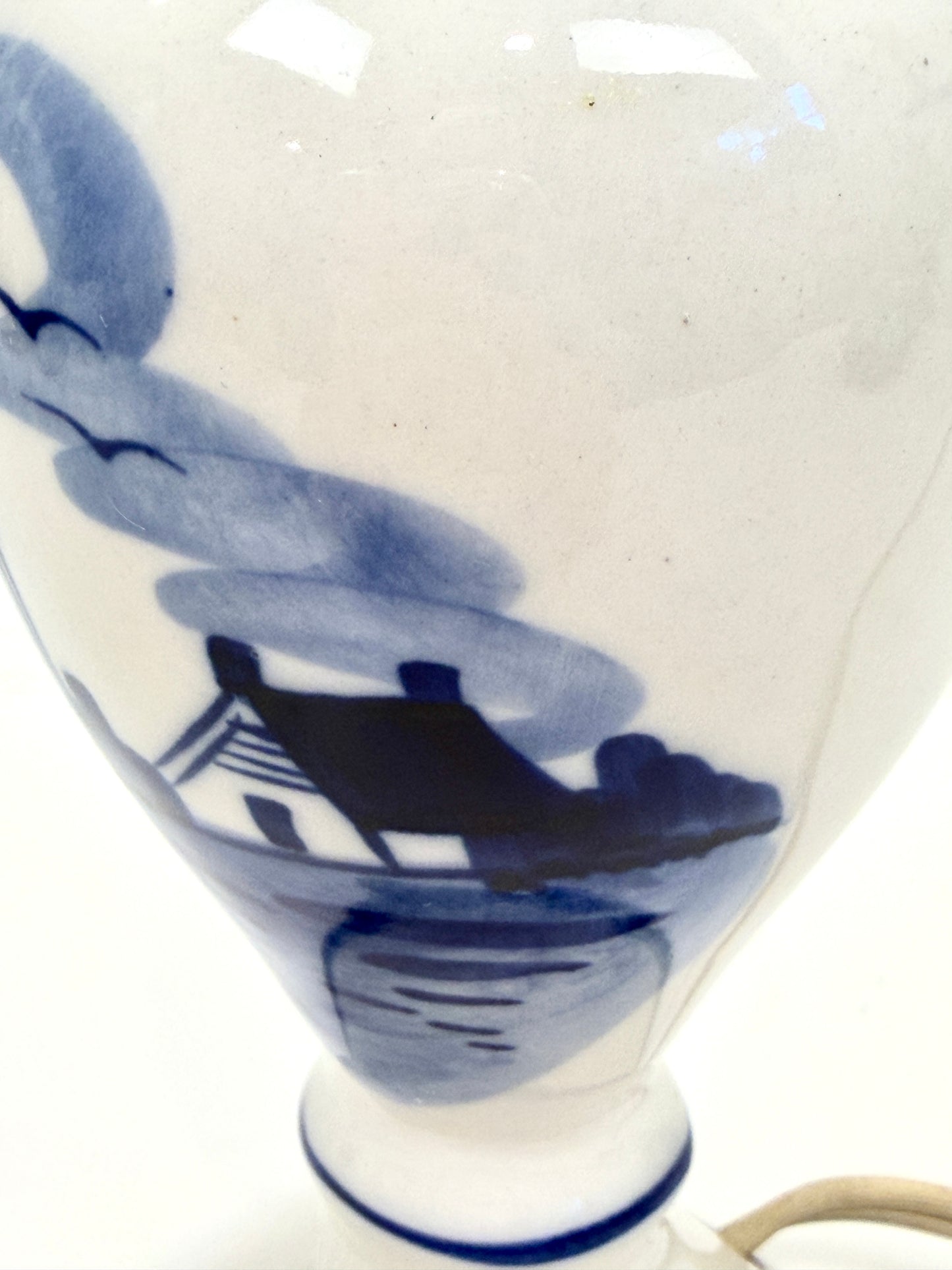 Blue and White Vintage Delft Lamp