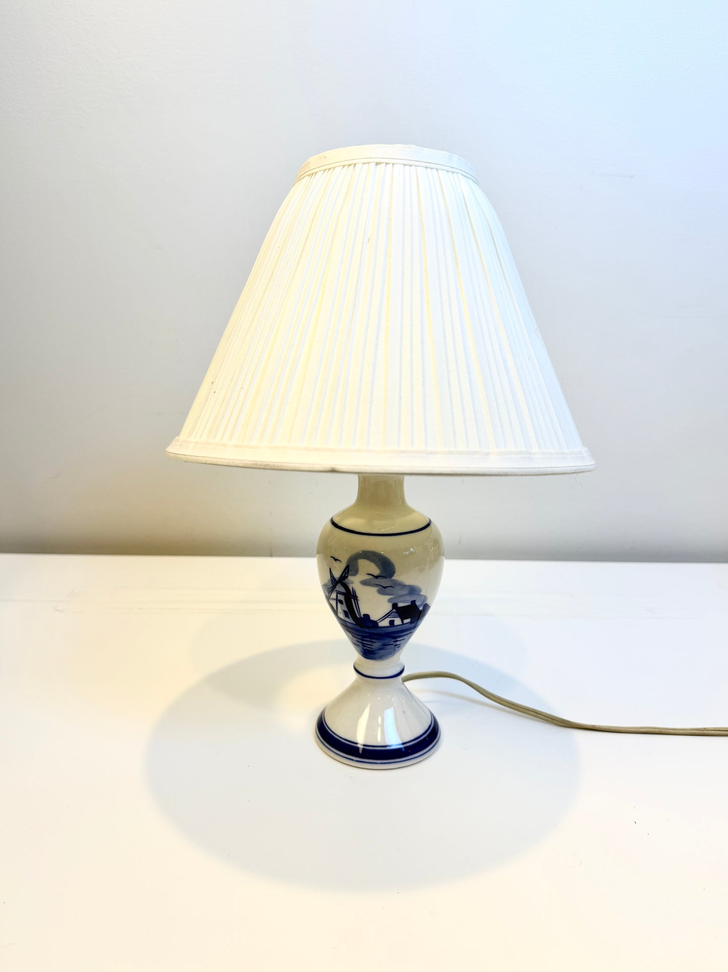 Blue and White Vintage Delft Lamp