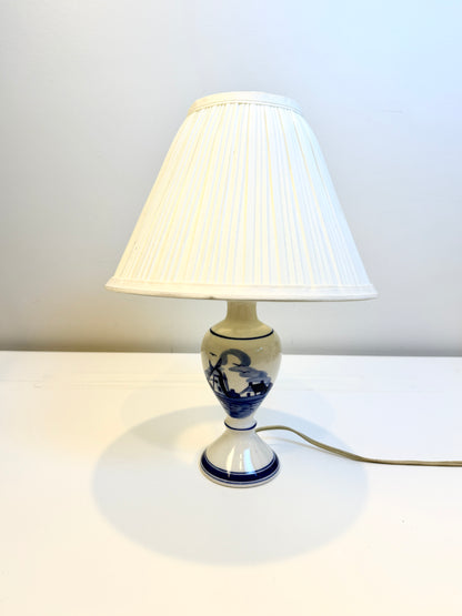 Blue and White Vintage Delft Lamp