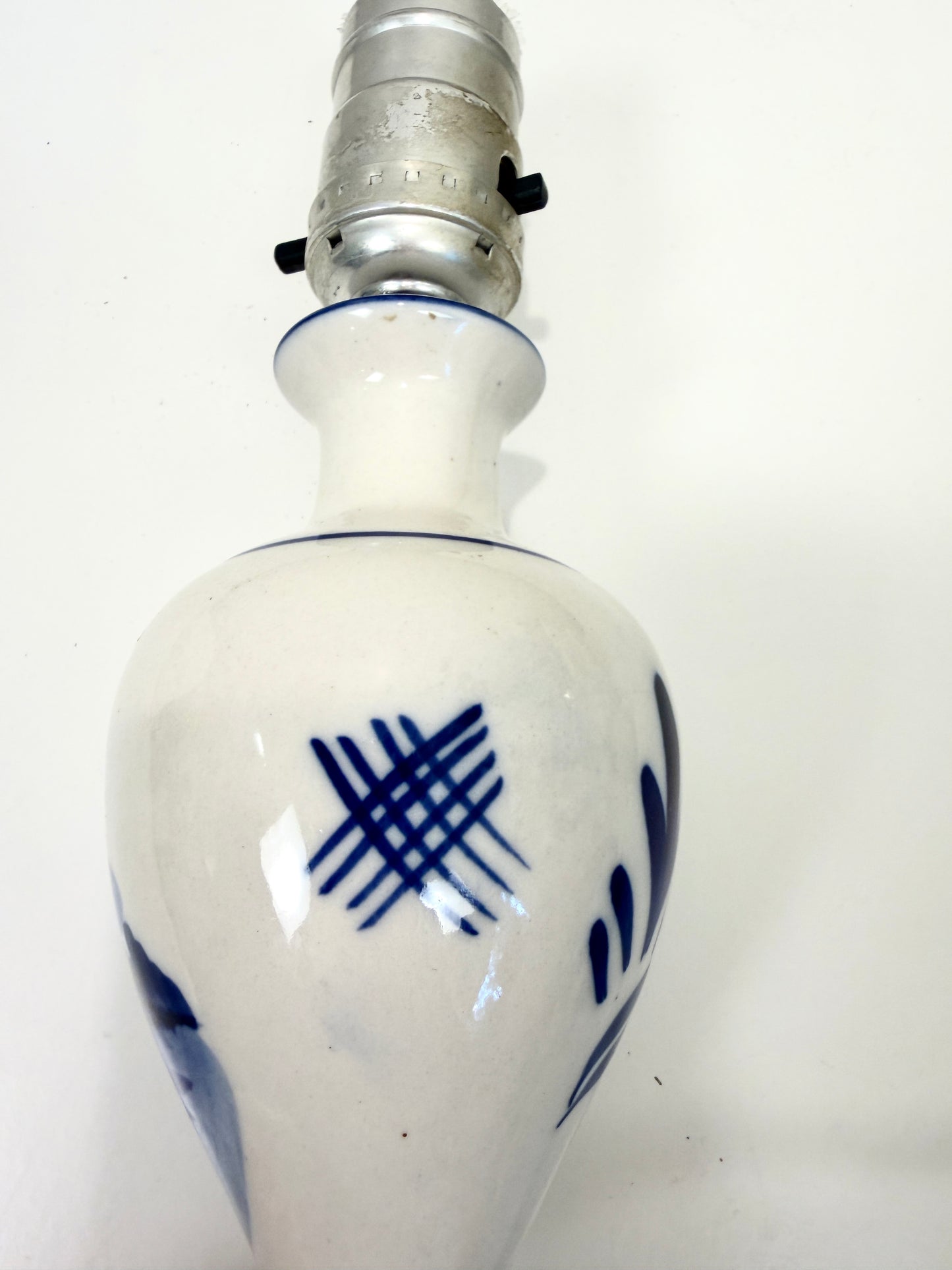 Blue and White Vintage Delft Lamp