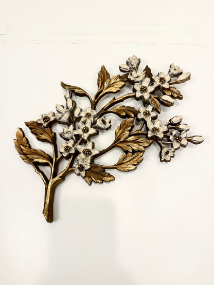 Vintage Syroco Gold Flowering Branch