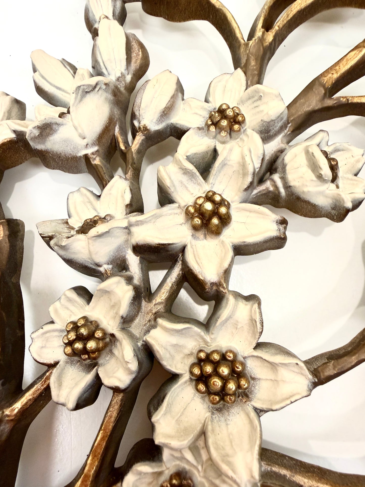 Vintage Syroco Gold Flowering Branch