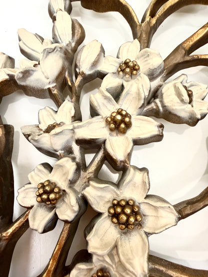 Vintage Syroco Gold Flowering Branch