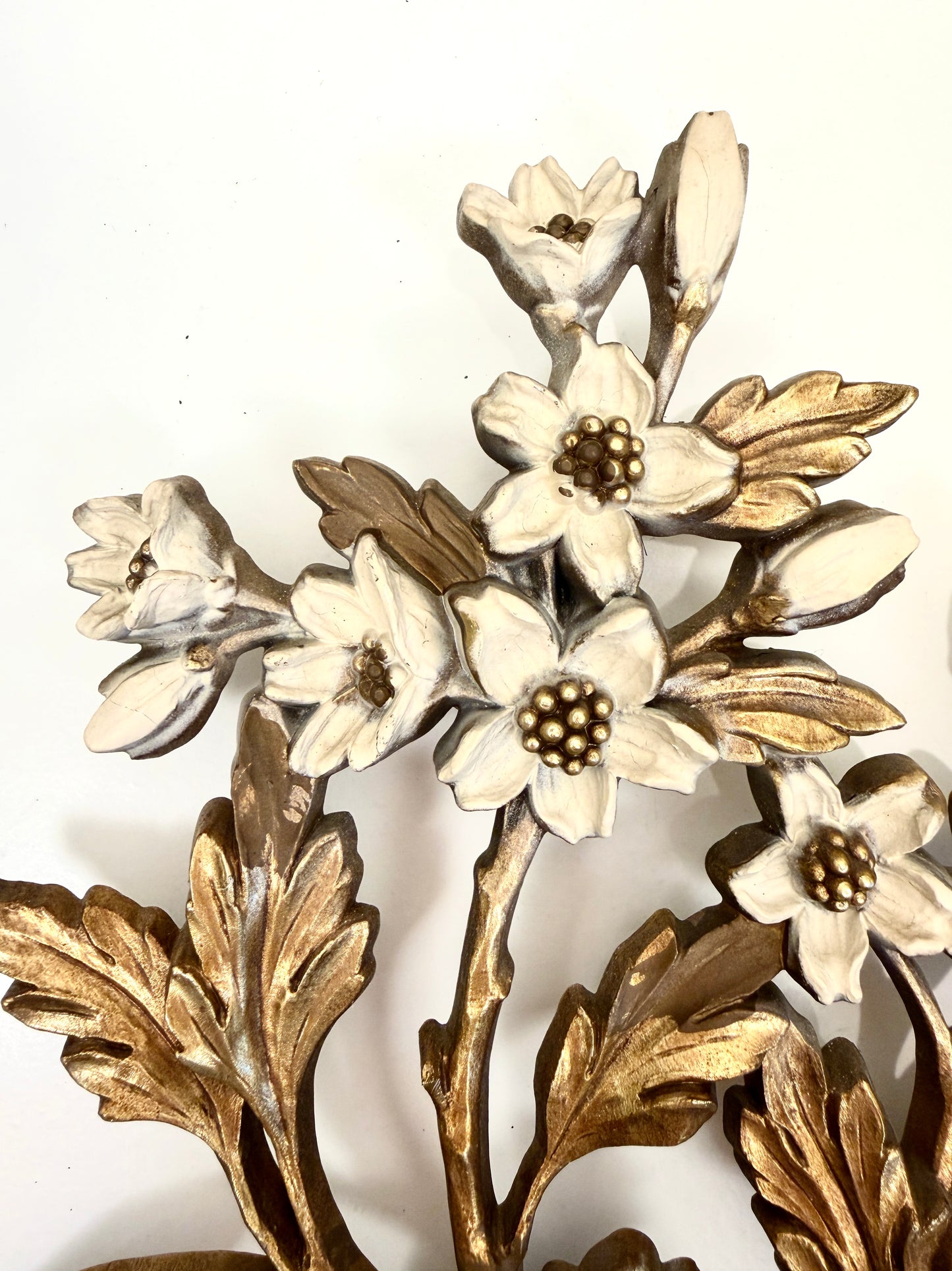 Vintage Syroco Gold Flowering Branch