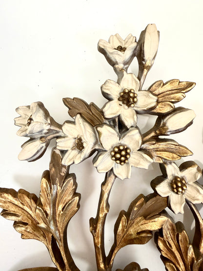 Vintage Syroco Gold Flowering Branch