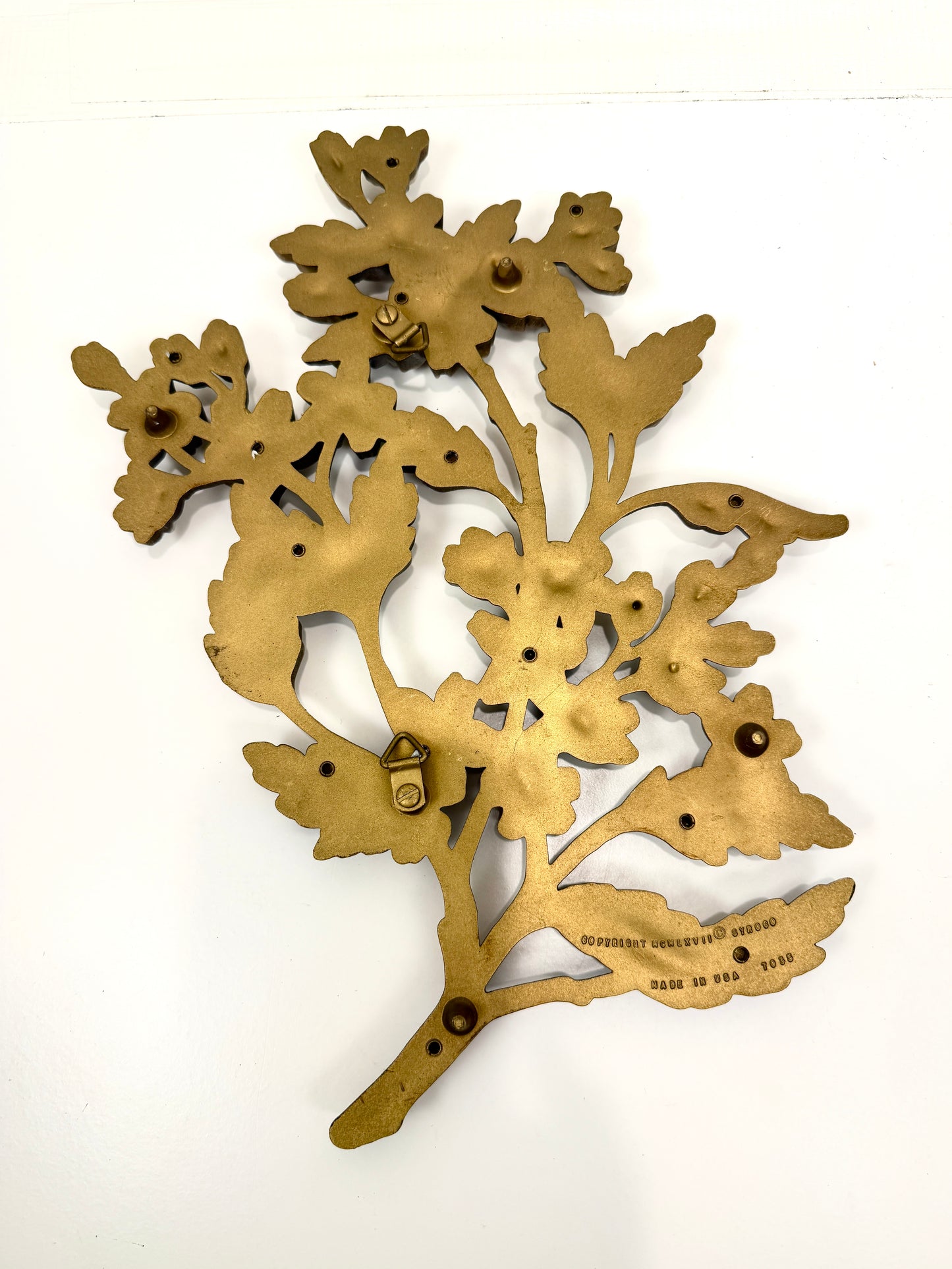 Vintage Syroco Gold Flowering Branch