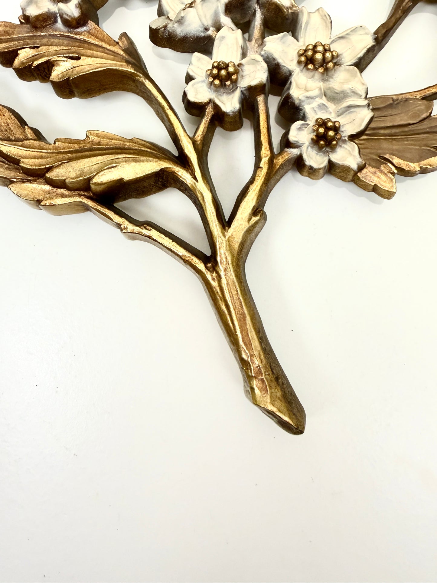 Vintage Syroco Gold Flowering Branch