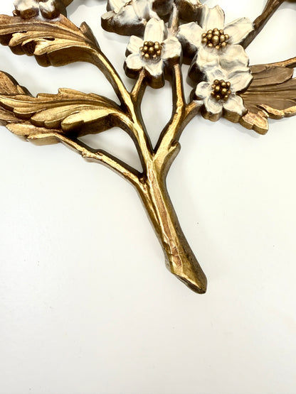 Vintage Syroco Gold Flowering Branch