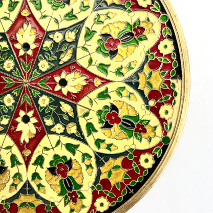 Vintage Cloisonne Brass Plates