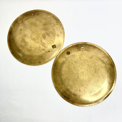 Vintage Cloisonne Brass Plates