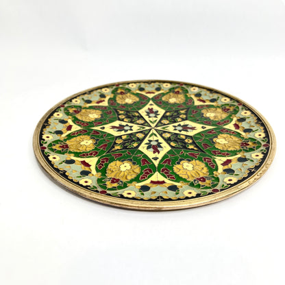 Vintage Cloisonne Brass Plates
