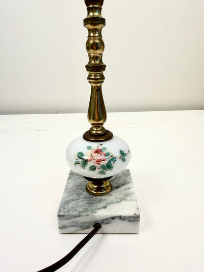 Vintage Lamp on Brass Column with Marble Base