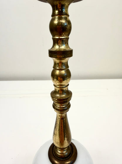 Vintage Lamp on Brass Column with Marble Base