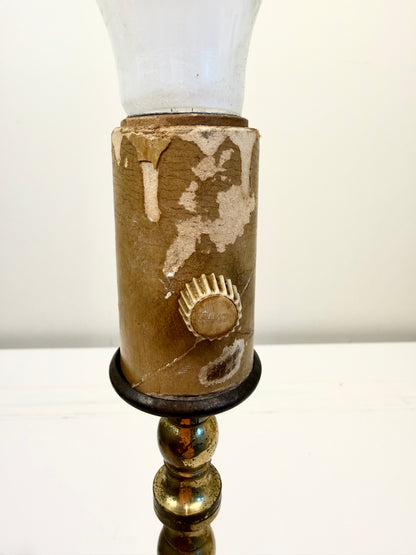 Vintage Lamp on Brass Column with Marble Base