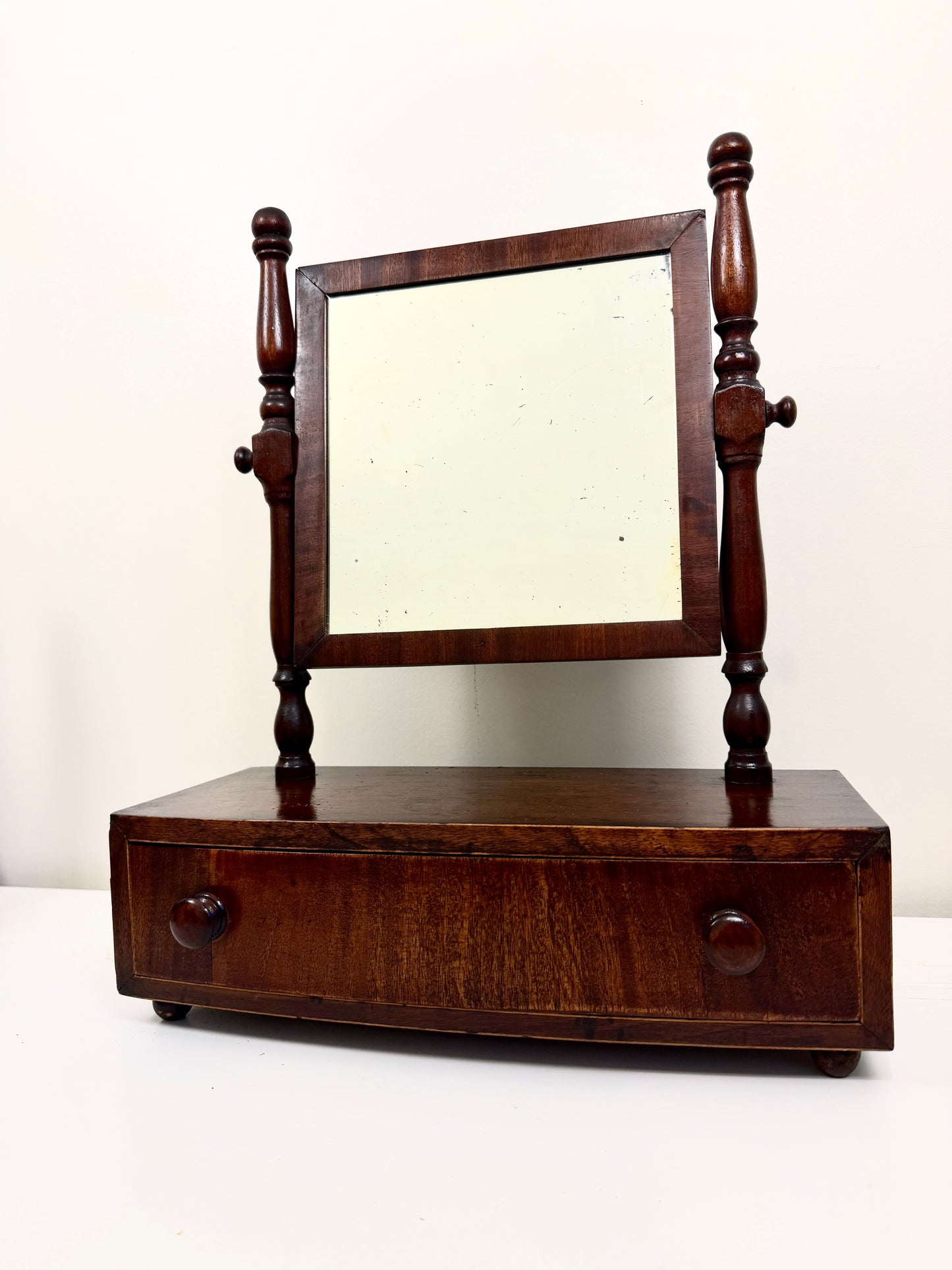 Antique Tilt Mirror with Drawer