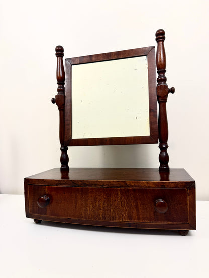 Antique Tilt Mirror with Drawer