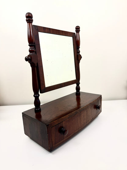 Antique Tilt Mirror with Drawer