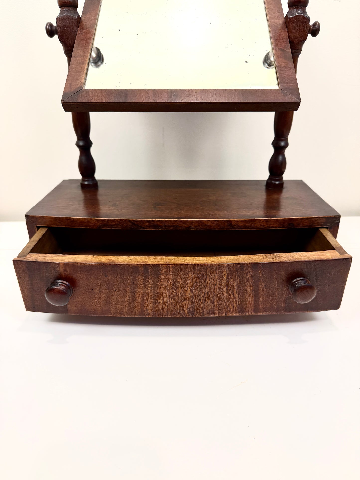 Antique Tilt Mirror with Drawer