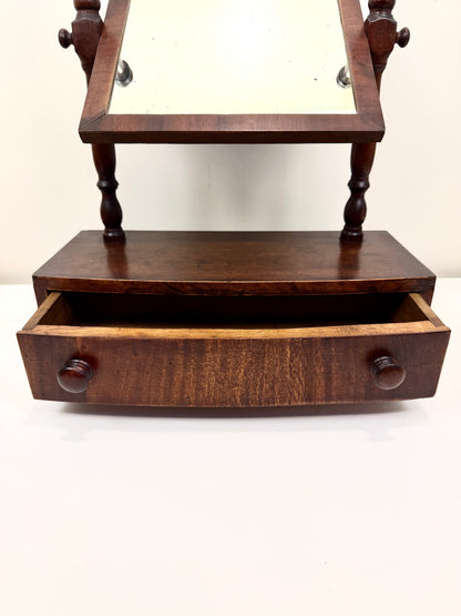 Antique Tilt Mirror with Drawer