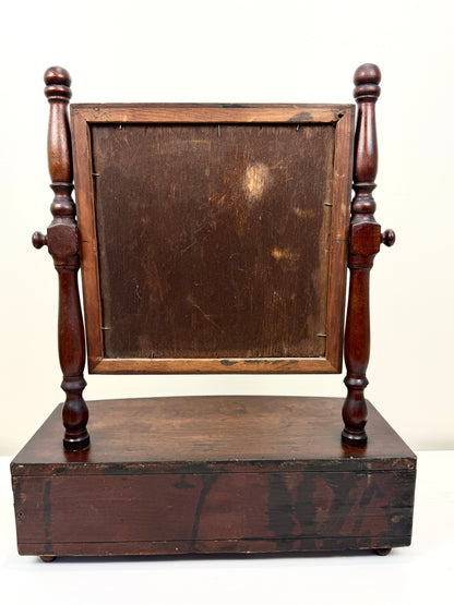 Antique Tilt Mirror with Drawer
