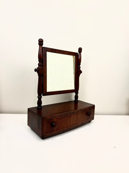 Antique Tilt Mirror with Drawer