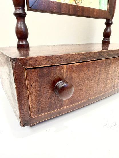 Antique Tilt Mirror with Drawer