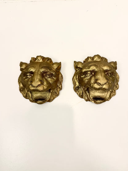 Lion Head Wall Art Pair