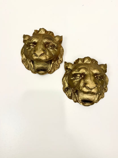 Lion Head Wall Art Pair