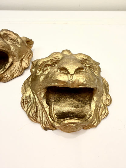 Lion Head Wall Art Pair