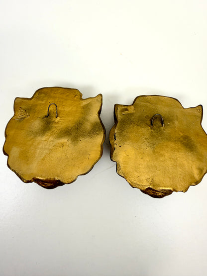 Lion Head Wall Art Pair