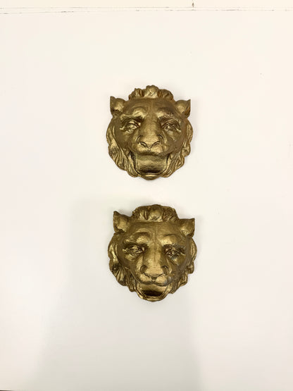 Lion Head Wall Art Pair