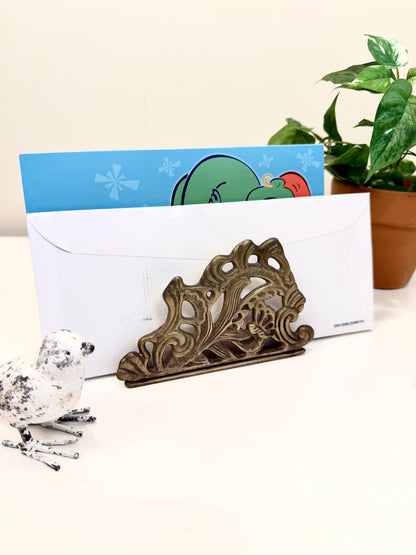 Vintage Brass Mail or Napkin Holder