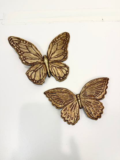 Vintage Syroco Gold Bufferflies