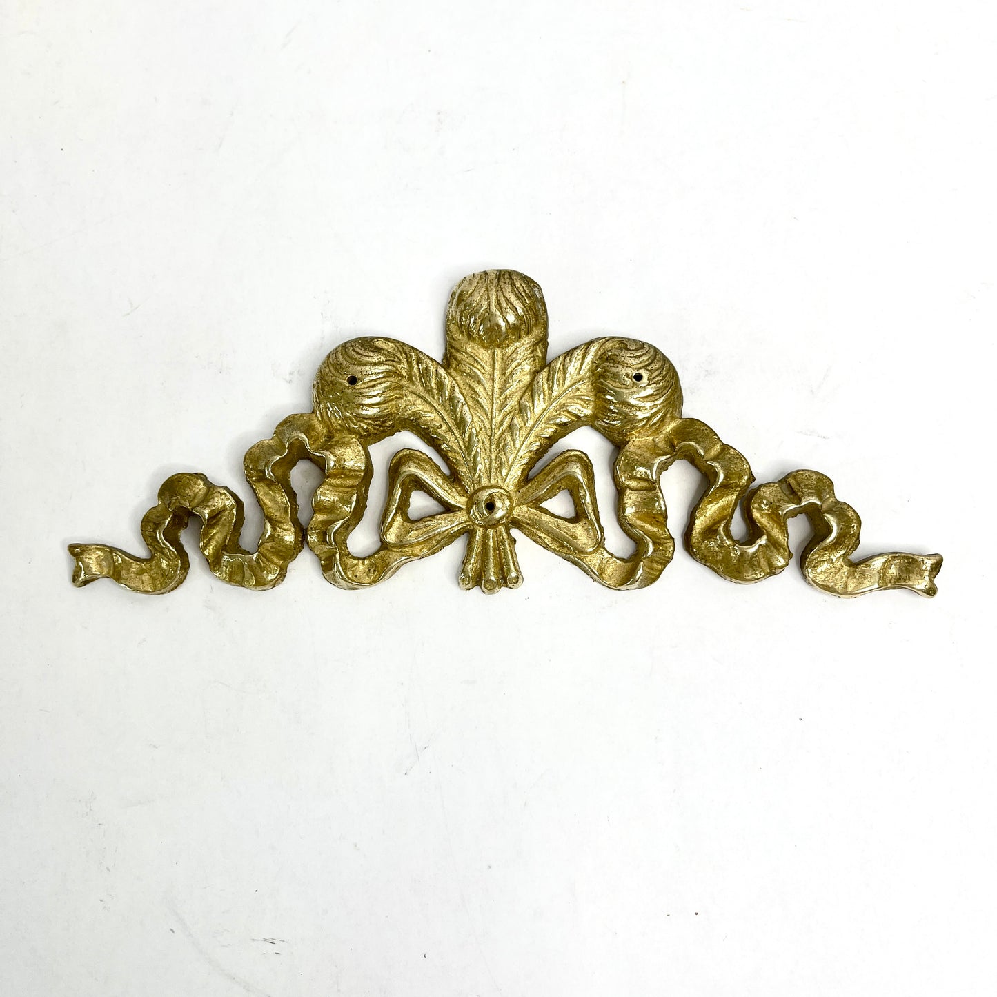 Brass Wall Bow with Fleur de Lis