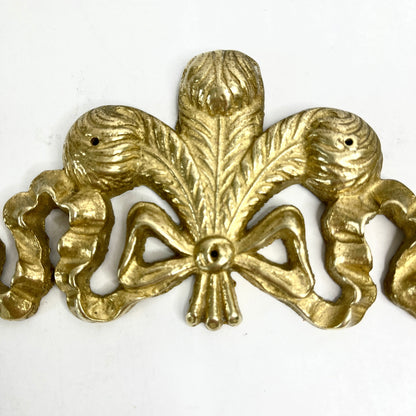 Brass Wall Bow with Fleur de Lis