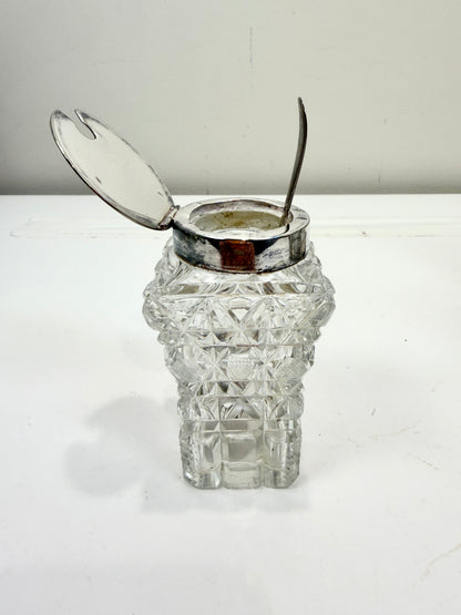 Antique or Vintage Silver and Crystal Condiment Set