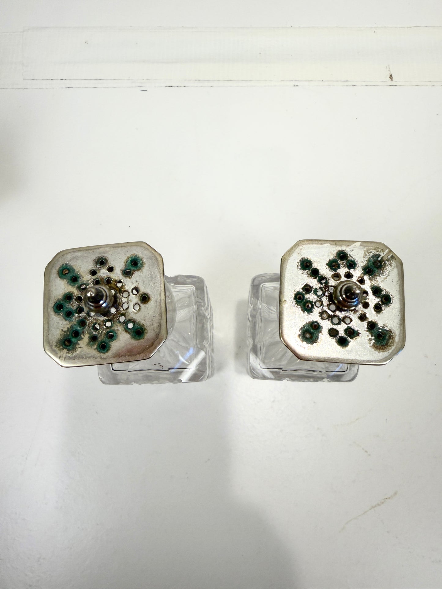 Antique or Vintage Silver and Crystal Condiment Set