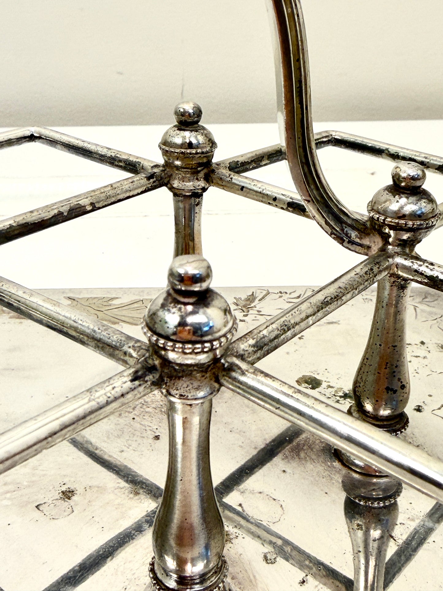 Antique or Vintage Silver and Crystal Condiment Set