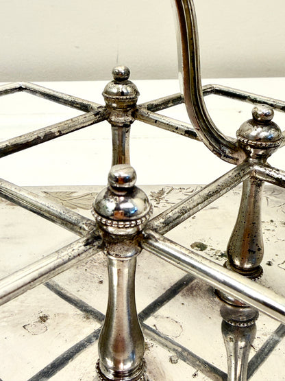 Antique or Vintage Silver and Crystal Condiment Set