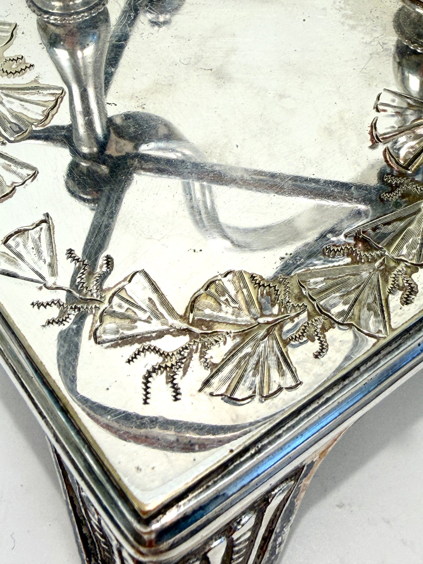 Antique or Vintage Silver and Crystal Condiment Set