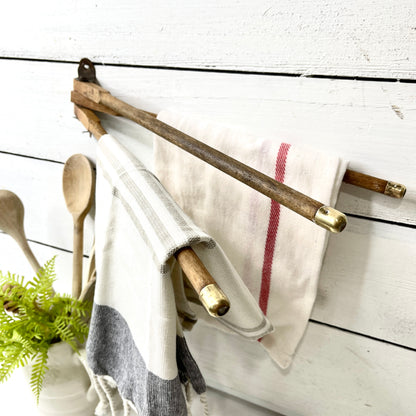Vintage Wooden Towel Bar