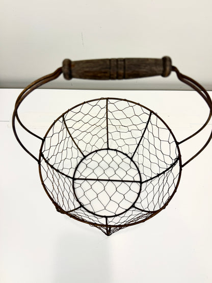Vintage Wire Gathering Basket